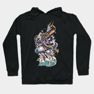 Barbatos Lupus Rex Epic Tiger & Dragon Power in the Sea Hoodie